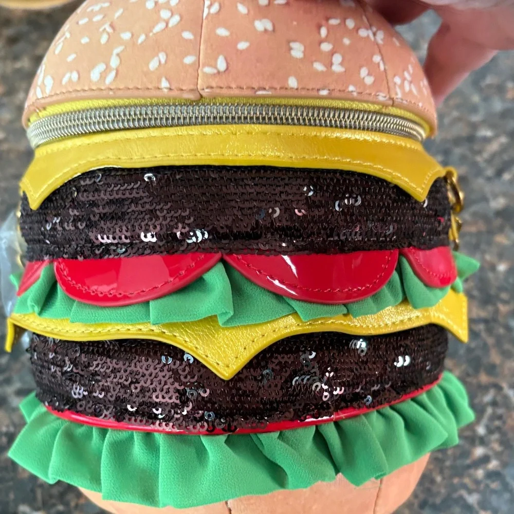 Betsey Johnson Multicolor Sequin Burger Crossbody Bag - Picture 7 of 8